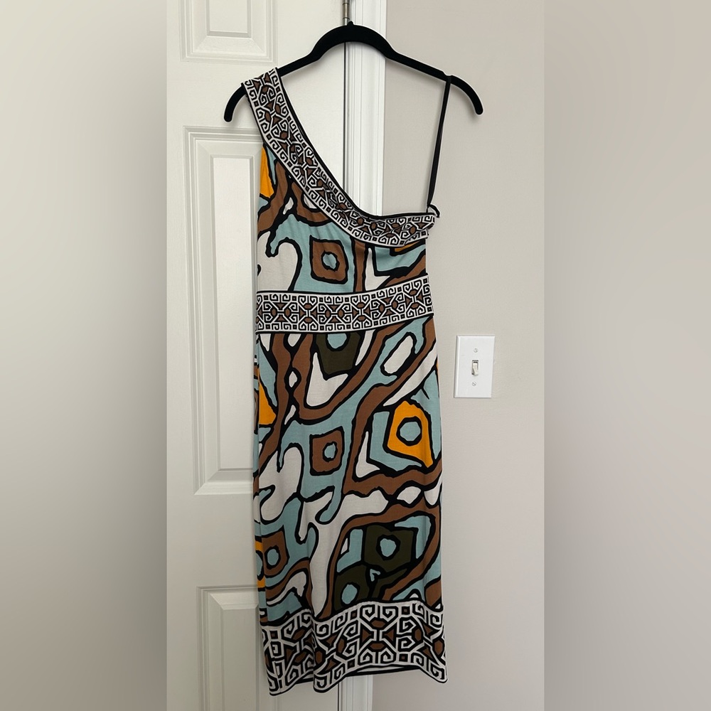 Vintage DVF silk jersey one shoulder dress size 4